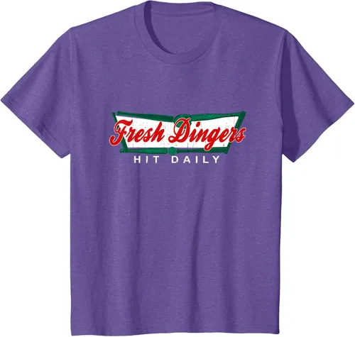 Vista 42 de Camiseta divertida de béisbol y softbol Don't Bunt Hit Fresh Dingers, Negro