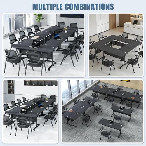 Vista 7 de 4 Pack Folding Conference Tables,47.2" Mobile Training Tables Morandi
