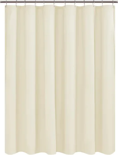 Vista 10 de Forro de cortina de ducha en relieve de microfibra para cabina de 48 x 72 pulgadas, cortina de baño de tela suave lavable y repelente al agua, Blanco