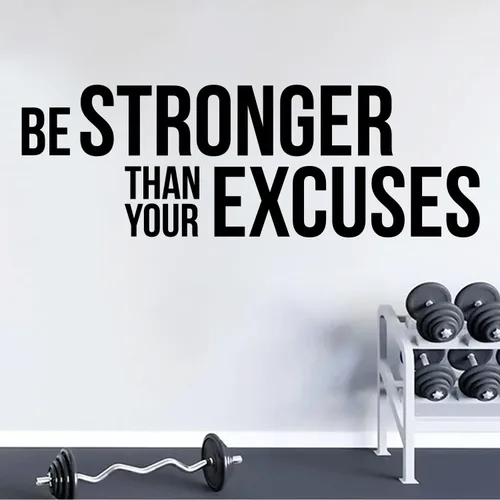 Vista 2 de BATTOO Calcomanía de vinilo, arte de pared inspirador Be Stronger Fitness, 40 pies de ancho x 13.5 pulgadas de alto, para gimnasio en casa, oficina