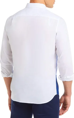 Vista 2 de Lacoste Camisa tejida de manga larga de ajuste regular con bloques de color para hombre