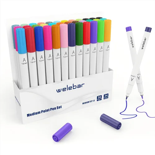 Vista 7 de Bolígrafos de punta fina de 0.4 puntas compatibles con Cricut Joy/Xtra, paquete de 36 bolígrafos surtidos de punta fina para dibujar, escribir, 0.4