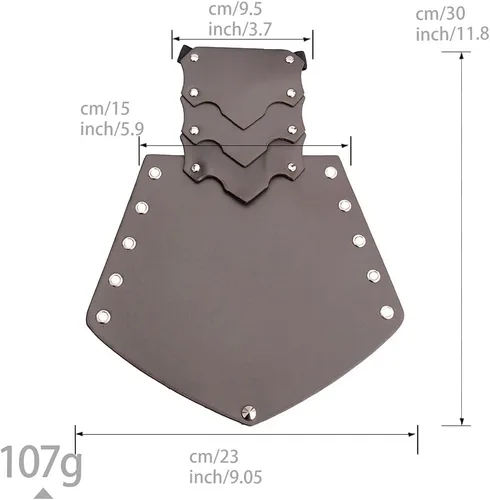 Vista 7 de JAOYU Brazaletes de cuero para hombre, armadura de brazo, brazalete de guantelete, brazaletes medievales, joyería vikinga para mujer, disfraz