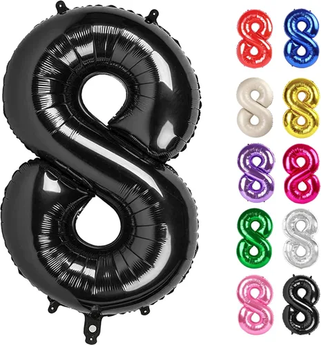 Vista 29 de Globo negro del número 0 de 40 pulgadas – globo número 0, decoraciones