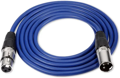 Vista 6 de NEEWER Paquete de 6 cables de micrófono de 3 pies/3.3 ft, XLR macho a XLR hembra, cables de audio de color serpiente