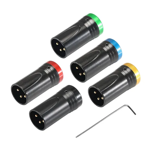 Vista 6 de MKFAUDIO - Conectores XLR de perfil bajo poco profundo para bricolaje, 3 pines, 90 grados, L, ángulo recto, ajustable, XLR hembra con llave