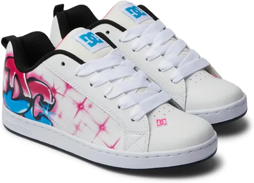 Vista 10 de DC Womens Dc Women's Court Graffik Casual Skate Shoe Plantilla blanca y negra