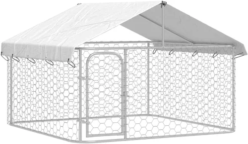 Vista 11 de vidaXL Perrera para perros al aire libre con techo 157.5"x39.4"x59.1