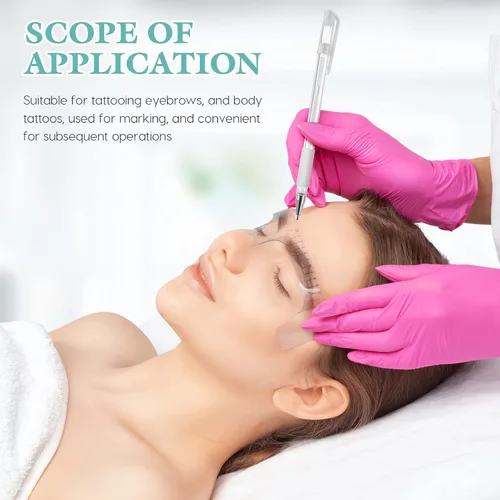 Vista 6 de Beaupretty Pluma de mapeo de cejas Microblading Mapping Pen Stencil Maquillaje Ojo Cejas Labios Forros Blanco Maquillaje Posición Marca Herramientas