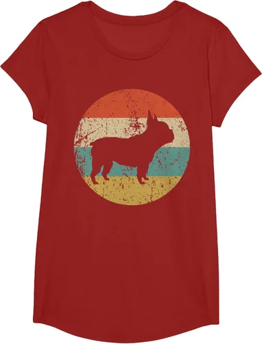 Vista 52 de Camiseta de perro retro de Bulldog Francés Negro