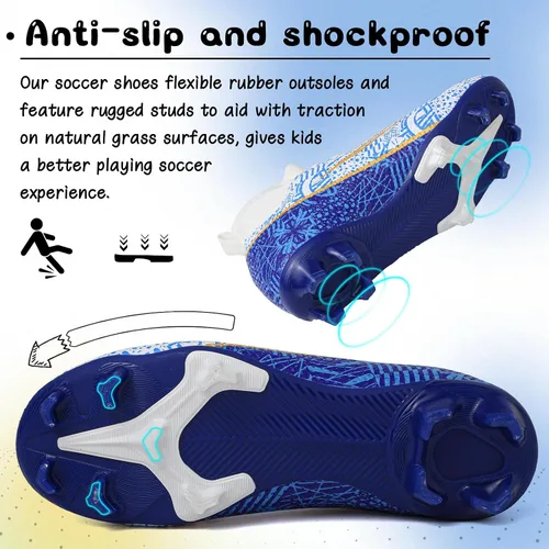 Vista 4 de Tacos de fútbol para niños y niñas, zapatos de fútbol para césped AGFG