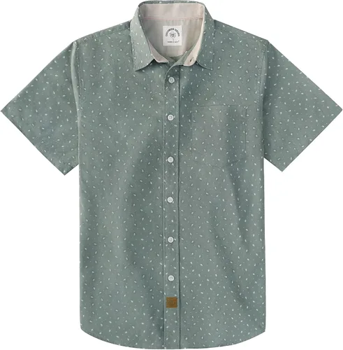 Vista 41 de Dubinik® Camisas de manga corta con botones para hombre, 100% algodón, a cuadros, camisas casuales con bolsillo