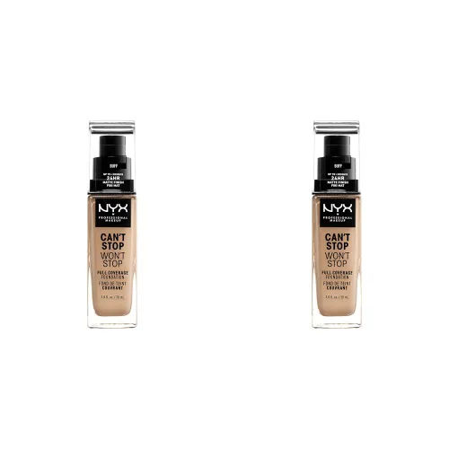 Vista 22 de NYX PROFESSIONAL MAKEUP Can't Stop Won't Stop - Base de maquillaje, 24 horas de cobertura total y acabado mate, cálido 16.7 Cálido