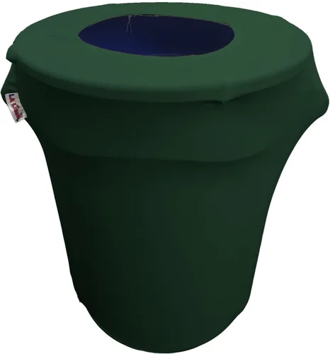 Vista 86 de LA Linen Funda elástica de elastano ajustable para cubo de basura Slim Jim de 23 galones, cubierta de contenedor de residuos, decoración de patio