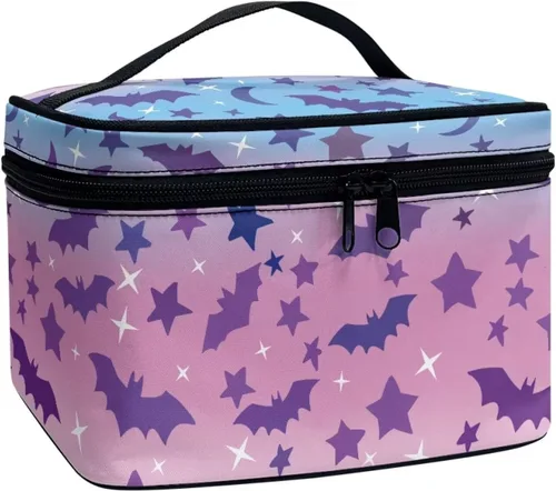 Vista 49 de Flashideas Bolsa de maquillaje para cosméticos Almacenamiento vertical Bolsa de maquillaje de viaje de gran capacidad, Caballo Azteca 1