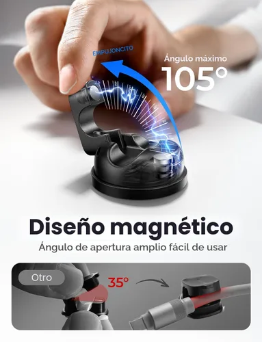 Vista 9 de LISEN - Paquete de 6 soportes giratorios para cables para mesita de noche, clips magnéticos giratorios de 360°, organizador de cable adhesivo fuerte