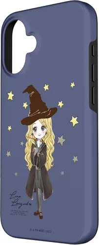 Vista 2 de Funda para iPhone 16 Harry Potter Luna Lovegood con cita y estrellas
