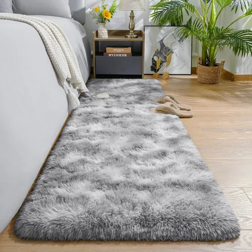 Vista 31 de AROGAN Alfombras suaves de 2 x 4 pies para dormitorio, alfombra mullida de felpa, alfombra peluda que no desprende para guardería, habitación