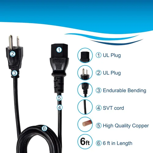 Vista 4 de HQRP Cable de alimentación de CA compatible con Saeco 183921850 Nina Espresso, Charisma, Gaggia Espresso, Coffee, Classic, Baby, Pure & Color Negro