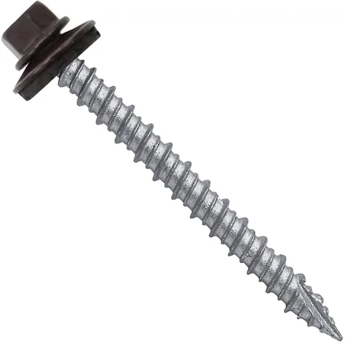 Vista 17 de Tornillos para techos de metal gris ABC 10 x 1 - Cabezal hexagonal - Arandela EPDM - Arandela de arranque automático/roscado - 1 bolsa - 250