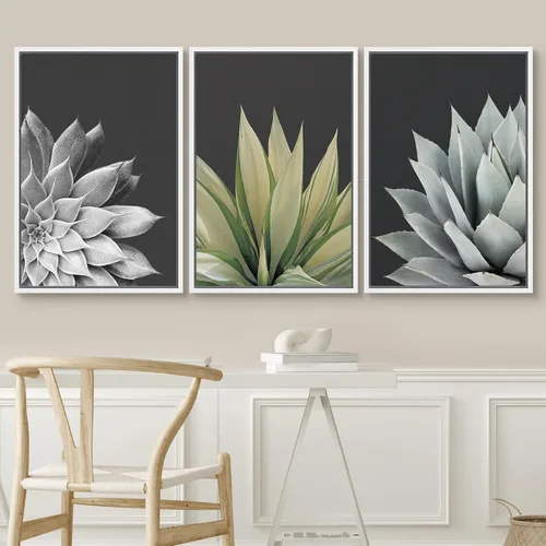 Vista 72 de SIGNWIN Lienzo enmarcado para pared, juego de arte pastel con cadena montañosa, bosque, niebla, naturaleza silvestre, ilustraciones modernas, arte