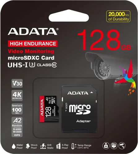 Vista 6 de ADATA MICROSD 128GB CL10 UHS-I U3 V30S 100/80MBPS + adaptador SD