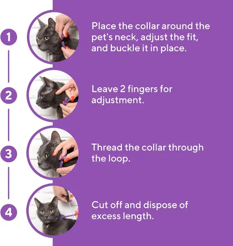 Vista 7 de Collar calmante para gatos y productos antiansiedad para mascotas, collares de feromonas calmantes felinas y alivio del estrés para gatos, ayuda