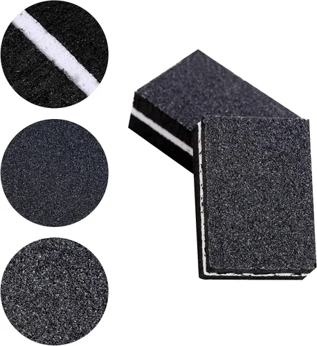Vista 5 de 100 unidades de mini amortiguadores para uñas de grano 180/100 para uñas acrílicas para el cuidado de las uñas (negro)