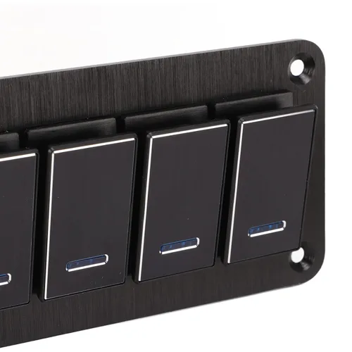 Vista 9 de Panel de interruptor de palanca impermeable de 6 cuadras, panel de interruptor de palanca impermeable de 6 cuadras, DC12V a 24V 3PIN luz de fondo