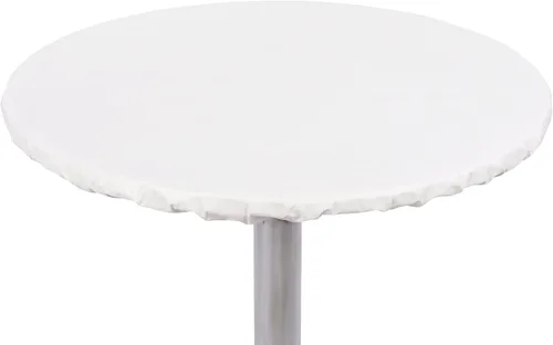 Vista 7 de Yourtablecloth Mantel redondo ajustable de vinilo resistente con parte trasera de franela de colores vibrantes, mantel elástico ideal para comedor