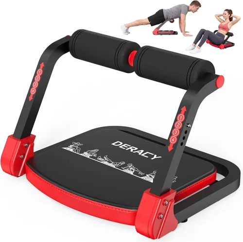 Vista 8 de DERACY Equipo de ejercicio para sentarse, máquina de abdominales ajustable, máquina multifuncional para sentarse, equipo de entrenamiento abdominal