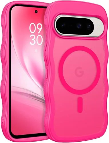 Vista 30 de BENTOBEN Funda magnética para Google Pixel 10, bonita funda rizada ondulada Pixel10 [compatible con MagSafe], antideslizante, a prueba de golpes
