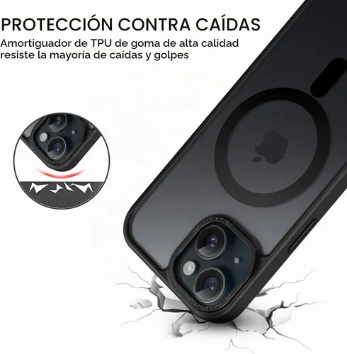 Vista 2 de BENTOBEN Compatible con iPhone 15 Plus, Funda de teléfono magnética translúcida mate delgada a prueba de golpes [Compatible con MagSafe] Funda