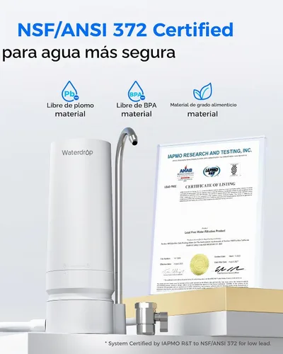 Vista 6 de Waterdrop CTF-05 Filtro de agua para grifo de fregadero con filtro Blanco (Plastic White)