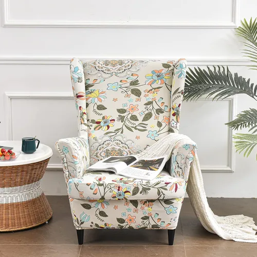 Vista 54 de Eco-Ancheng Funda para silla Wingback, 2 piezas, respaldo de ala, fundas de elastano para sillón con respaldo de ala, fundas para sillón con parte