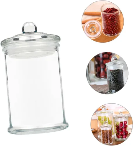 Vista 6 de Mikinona Candy Jar Candy 25.4 fl oz Sugar Container Organizer Contenedores de alimentos Tapa de sellado Tarro de almacenamiento de humedad
