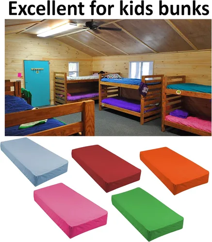 Vista 5 de Gilbins Sábana bajera ajustable tamaño cuna de 30 x 75 pulgadas, hecha de algodón, perfecta para literas de campamento, caravanas, camas