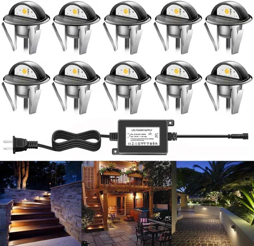 Vista 16 de Luz LED para escaleras, bajo voltaje, impermeable, IP65, para exteriores, 1-2/5 pulgadas, de madera empotrada, iluminación LED de terraza, patio