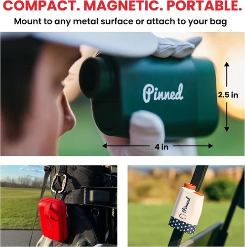 Vista 6 de Pinned Prism Slope Golf Rangefinder - Golf Distance Rangefinder with Slope - USB Rechargeable, Pinned Locked Vibration Laser Range Finder - Range