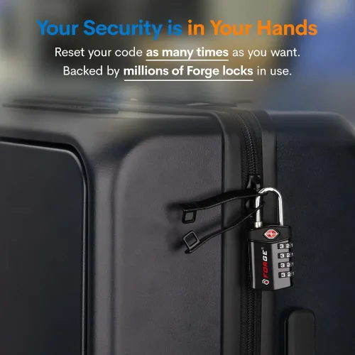 Vista 5 de Forge Cerradura de viaje, cerraduras de equipaje aprobadas por la TSA para viajes aéreos, casilleros de gimnasio, casilleros escolares, fundas