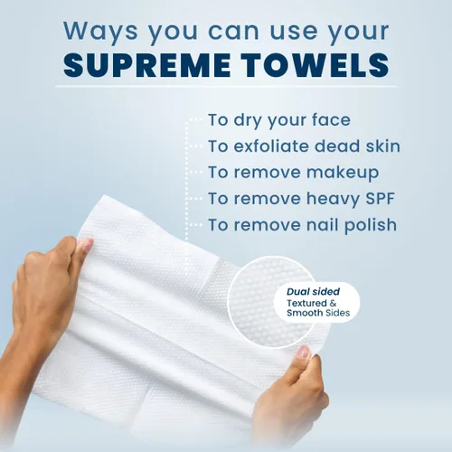 Vista 6 de Clean Skin Club Clean Towels XL® Supreme, 100% USDA - Toalla facial a base de plantas con base biológica USDA, toalla facial desechable, aceptada