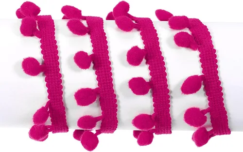 Vista 3 de uxcell 10 yardas con flecos de pompones, accesorio de costura de cinta, manualidades, para el hogar, cortinas, ropa, almohadas