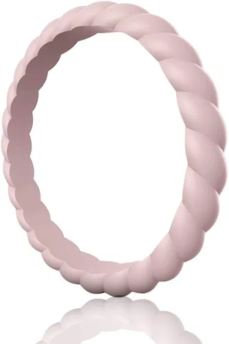 Vista 17 de Egnaro Anillo de boda de aniversario de silicona para mujer, 0.1 in