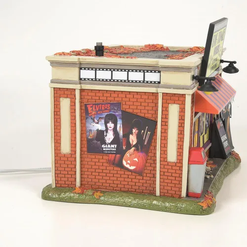 Vista 4 de Department 56 Elvira Mistress of The Dark Village Big Time Video Store - Edificio iluminado, 6 pulgadas, multicolor