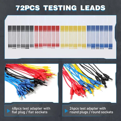 Vista 4 de Kit de cables de prueba de circuito automotriz de 110 piezas, kit de cables de multímetro, herramientas de diagnóstico automático multifunción