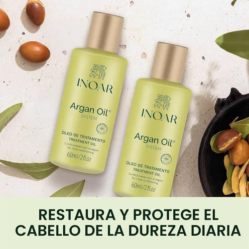 Vista 4 de INOAR Profesional – Aceite de argán – Promueve el control del cabello, previene y repara las puntas abiertas, y protege el cabello de los efectos