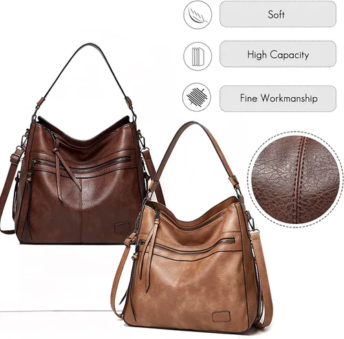 Vista 5 de FANDARE Bolso de mano vintage para mujer, con asa superior