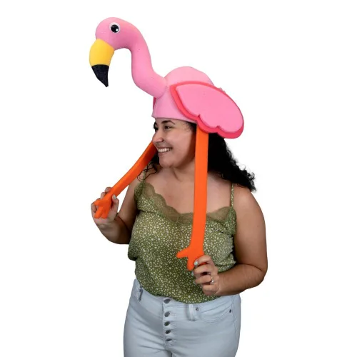 Vista 2 de FOAM PARTY HATS Flamingo Hat - Flamingo Birthday Hat - Flamingo Decor Hat - Pink Flamingo Party Hat - Handmade Animal Hat - Tropical Party