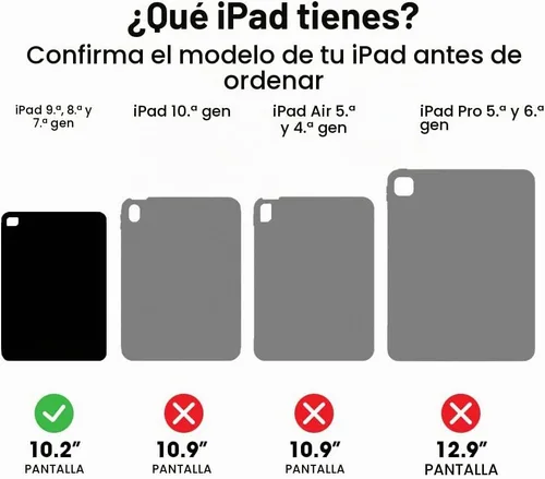 Vista 7 de OtterBox Symmetry Folio Series - Funda para iPad de 7ª, 8ª y 9ª generación (pantalla de 10.2 pulgadas - versión 2019, 2020 y 2021) - Noche