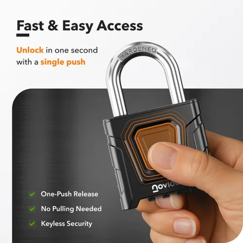 Vista 5 de Candado de combinación para exteriores, resistente, grande, resistente a la intemperie con código, para puertas, vallas, cobertizos, taquillas, Negro